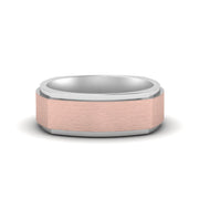 Two Tone Brushed Mens Wedding Ring